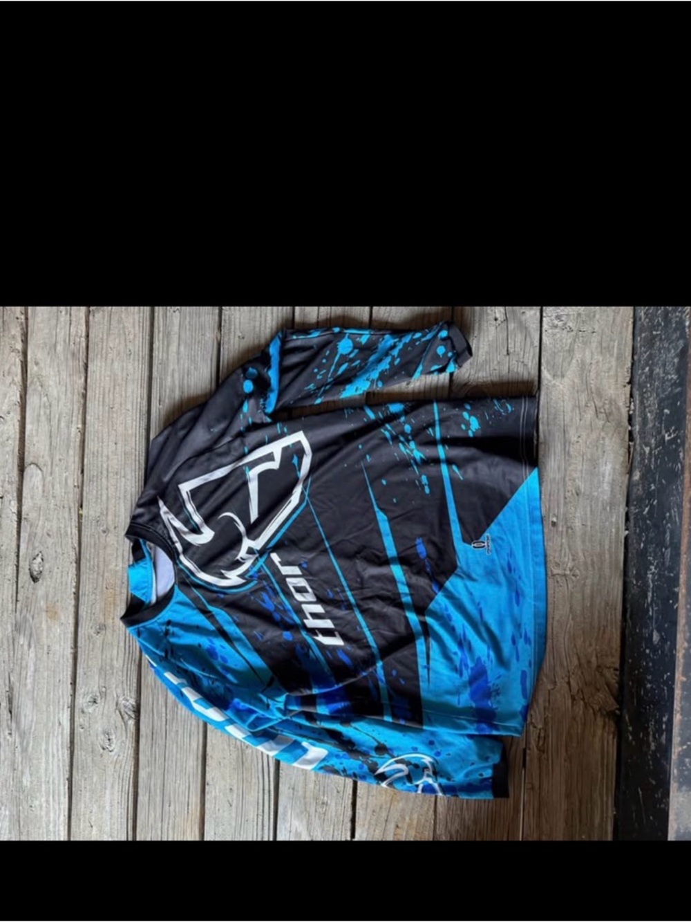 thor Blue and Black Long Sleeve Men's Motocross Jersey